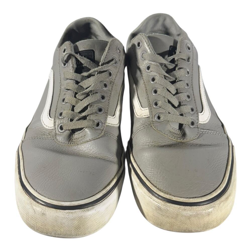 Vans Old Skool Men’s Low Leather Sneakers Mens Size 12 Pewter Gray Skate Shoes - Picture 4 of 9